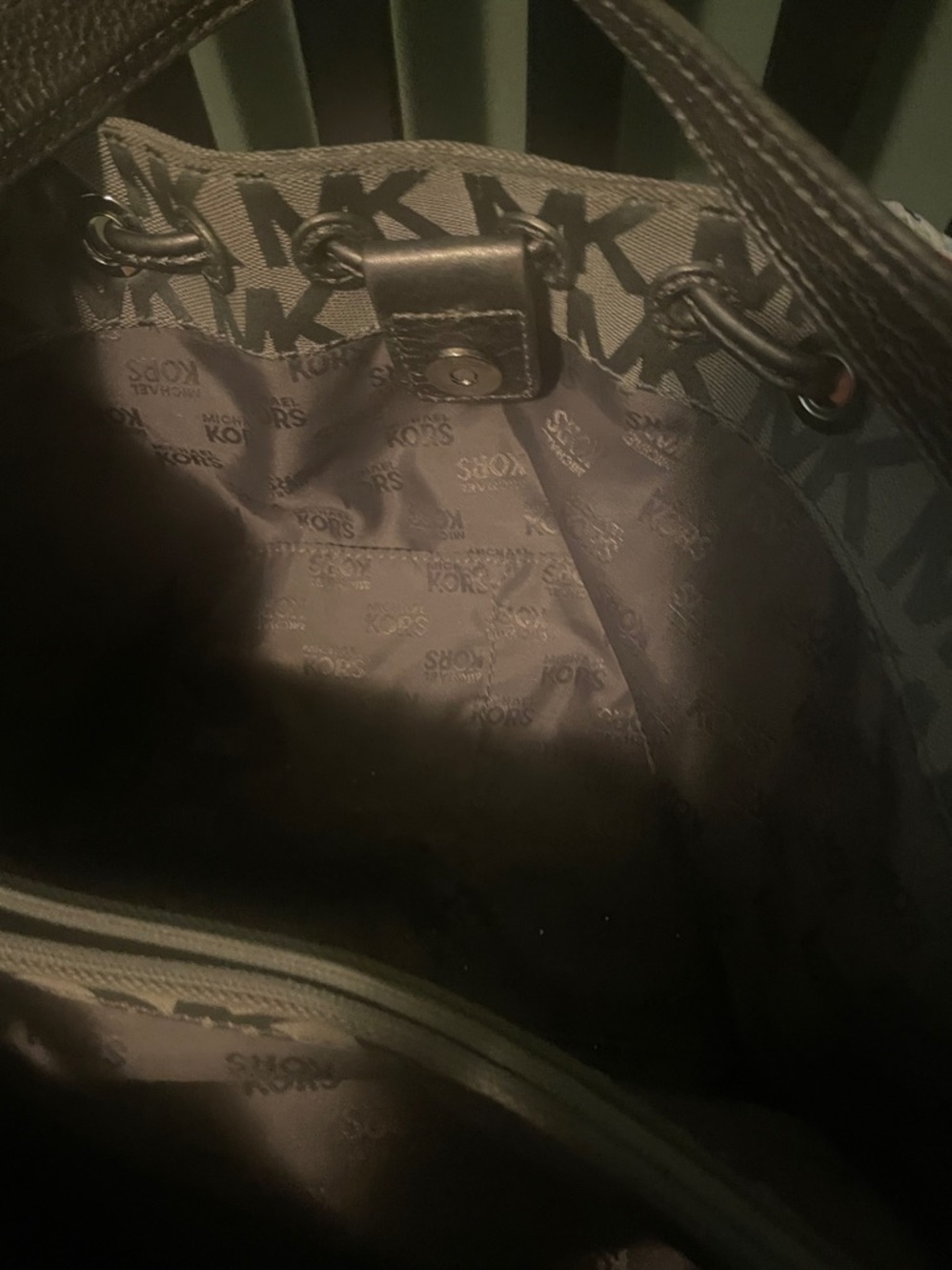 Michael Kors Black and Gray Monogram Shoulder Bag and Wallet - Picture 6 of 7